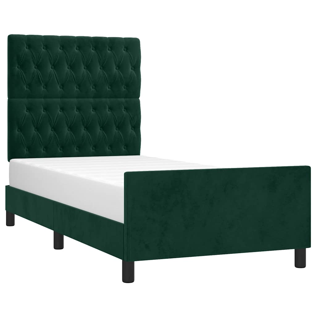 Giroletto senza Materasso Verde Scuro 100x200 cm in Velluto | homemem39