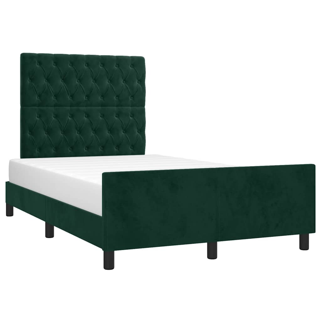 Giroletto senza Materasso Verde Scuro 120x200 cm in Velluto | homemem39