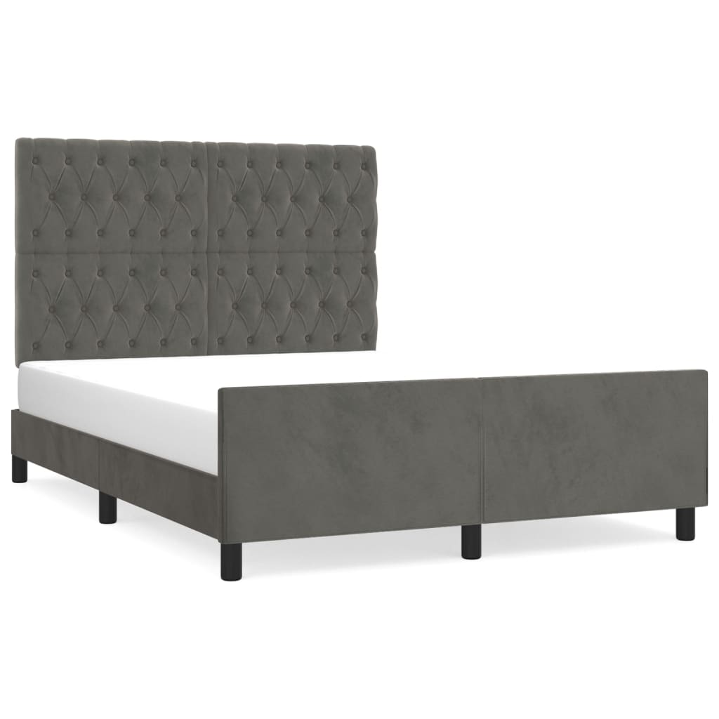 Giroletto senza Materasso Grigio Scuro 140x190 cm Velluto | homemem39