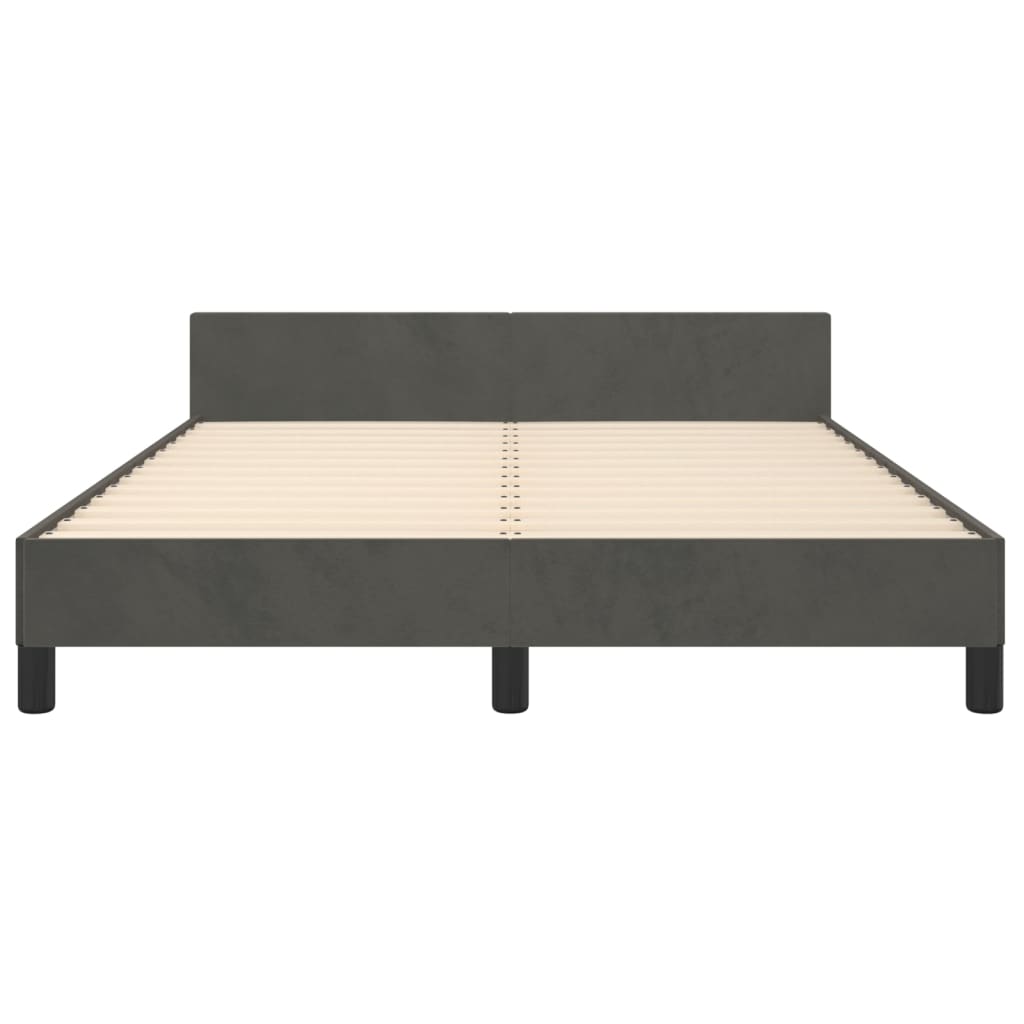 Giroletto senza Materasso Grigio Scuro 140x190 cm Velluto | homemem39