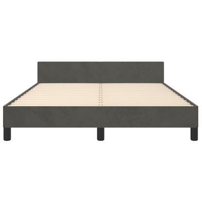 Giroletto senza Materasso Grigio Scuro 140x190 cm Velluto | homemem39