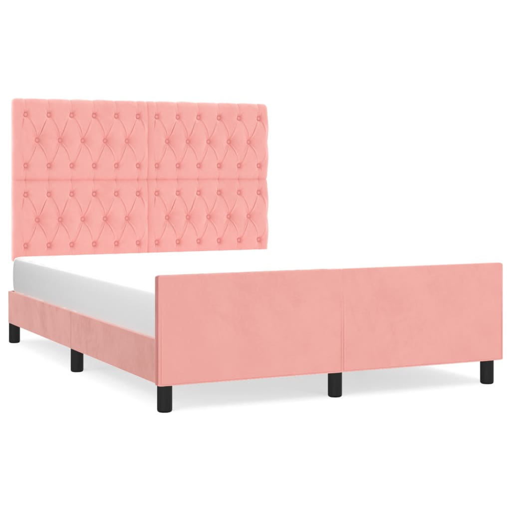 Giroletto con Testiera Rosa 140x190 cm in Velluto | homemem39