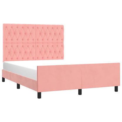 Giroletto con Testiera Rosa 140x190 cm in Velluto