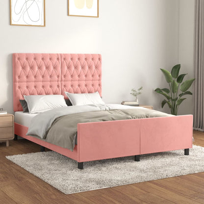 Giroletto con Testiera Rosa 140x190 cm in Velluto | homemem39