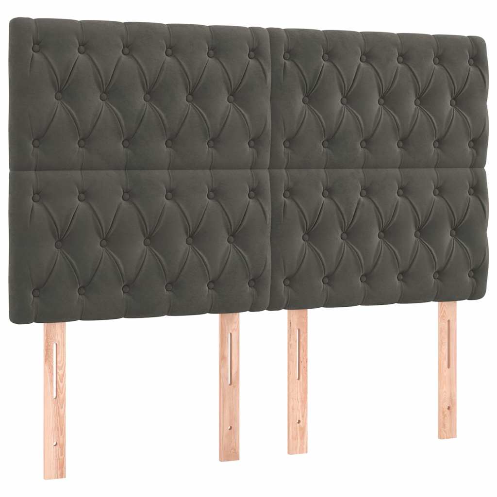 Giroletto senza Materasso Grigio Scuro 140x200 cm Velluto