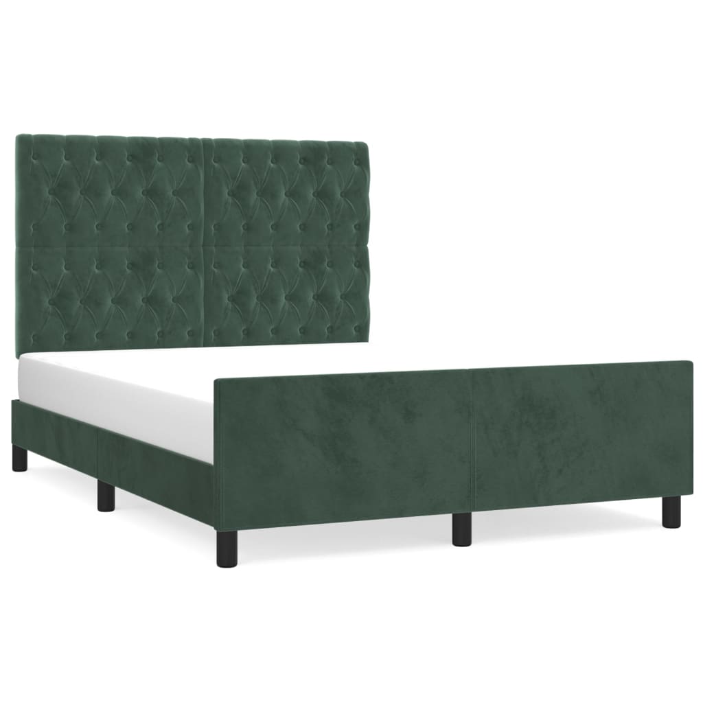 Giroletto senza Materasso Verde Scuro 140x200 cm in Velluto - homemem39