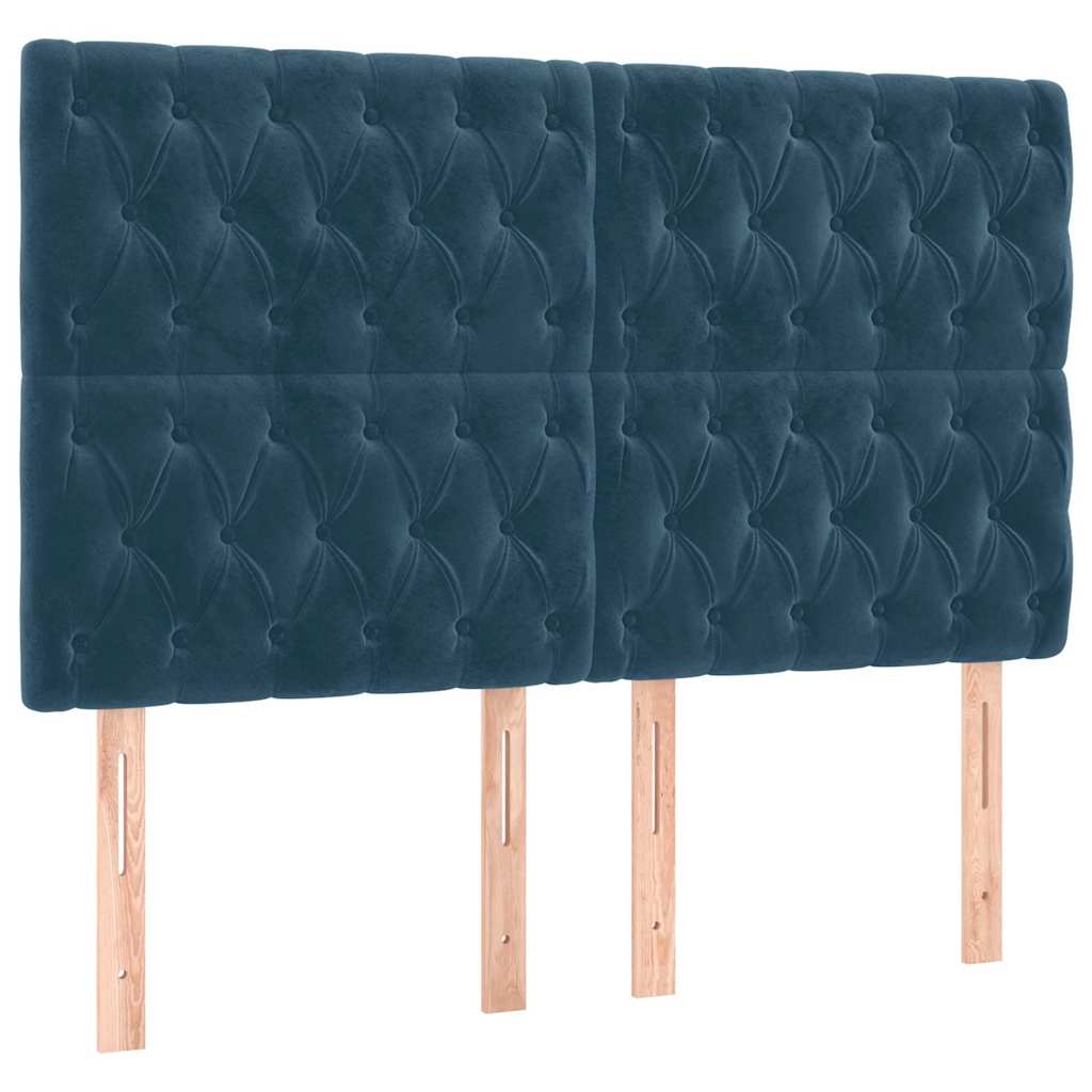 Giroletto senza Materasso Blu Scuro 140x200 cm Velluto