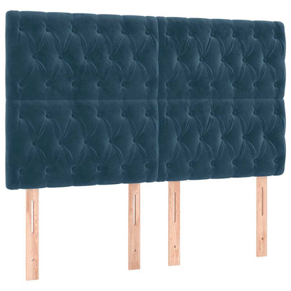 Giroletto senza Materasso Blu Scuro 140x200 cm Velluto