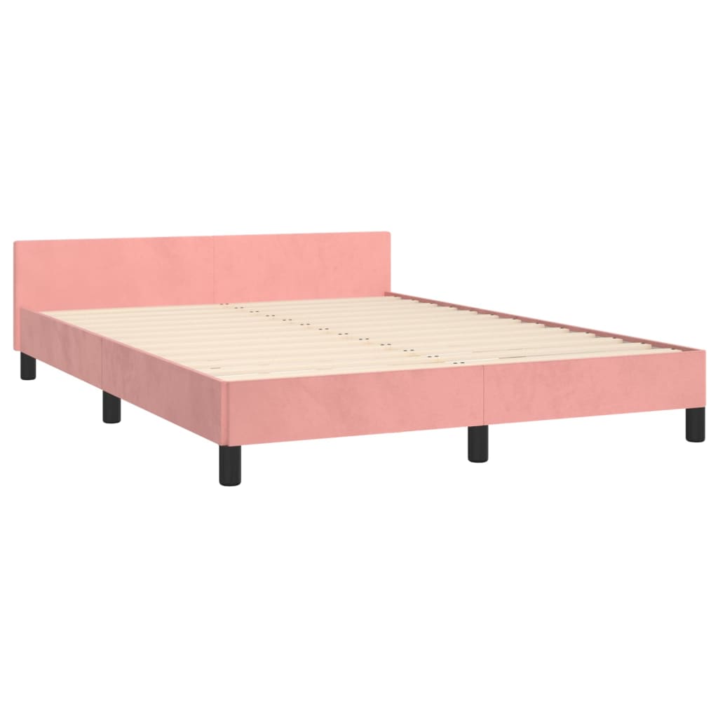Giroletto con Testiera Rosa 140x200 cm in Velluto | homemem39