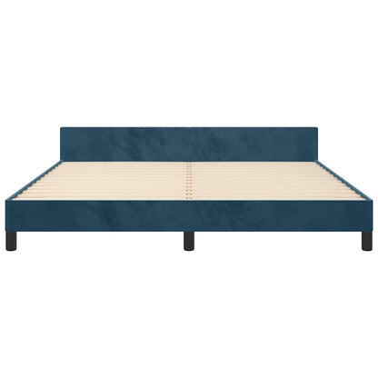 Giroletto senza Materasso Blu Scuro 160x200 cm in Velluto | homemem39