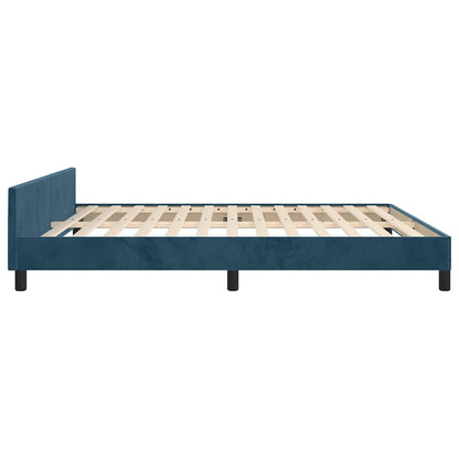 Giroletto senza Materasso Blu Scuro 160x200 cm in Velluto | homemem39
