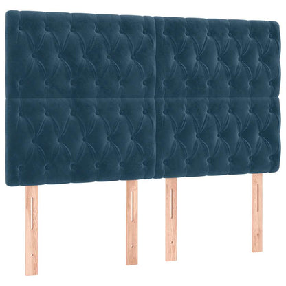 Giroletto senza Materasso Blu Scuro 160x200 cm in Velluto | homemem39