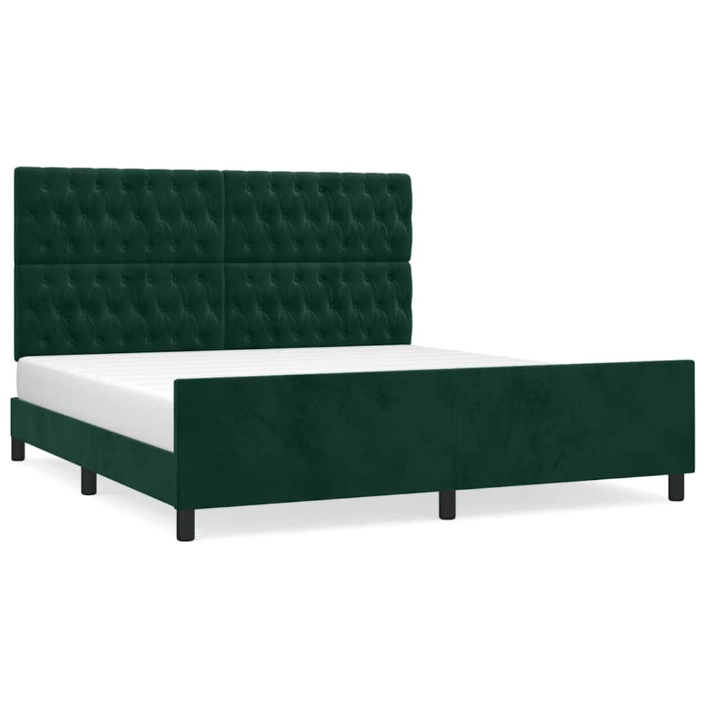 Giroletto con Testiera Verde Scuro 180x200 cm in Velluto | homemem39