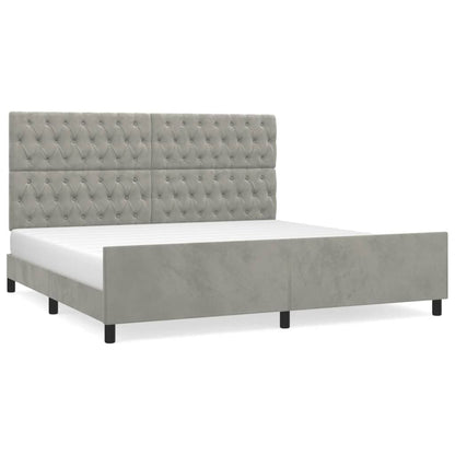 Giroletto senza Materasso Grigio Chiaro 200x200 cm Velluto - homemem39