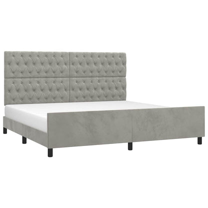 Giroletto senza Materasso Grigio Chiaro 200x200 cm Velluto