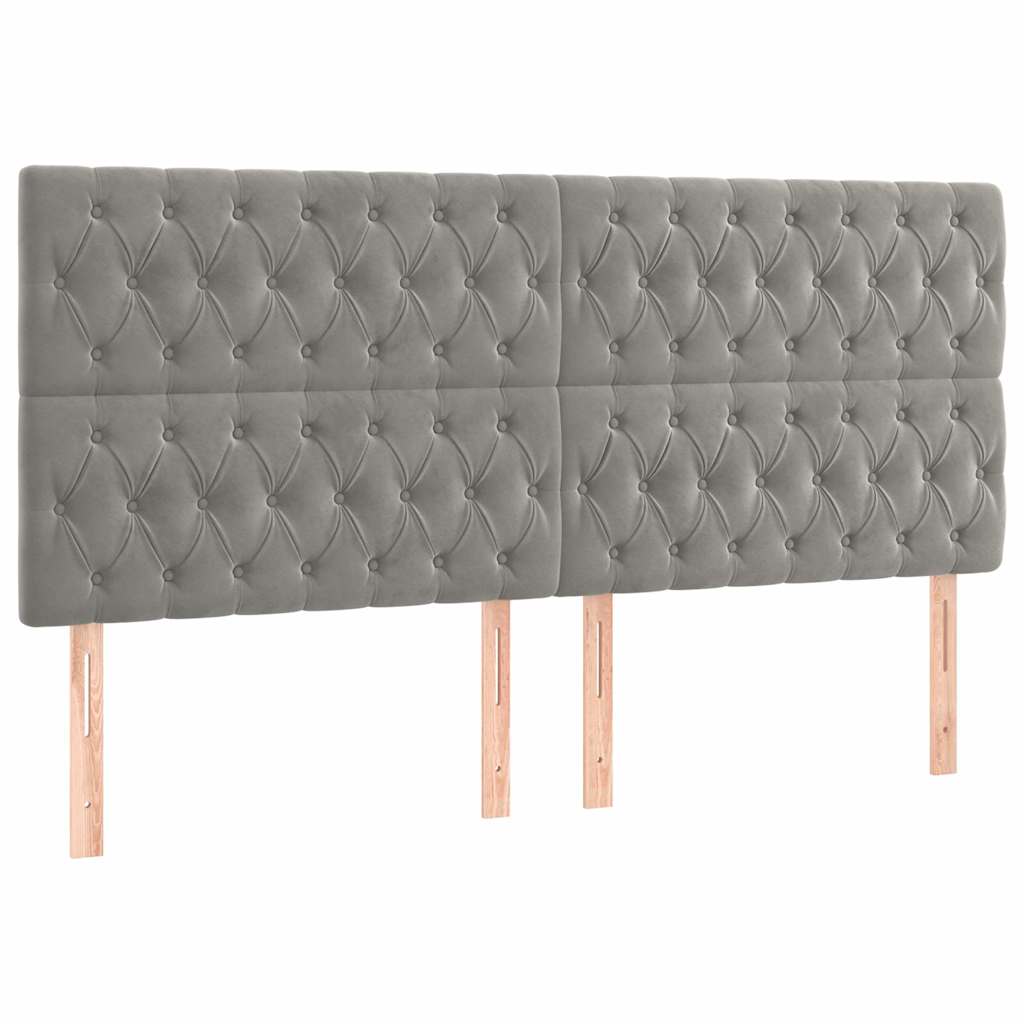 Giroletto senza Materasso Grigio Chiaro 200x200 cm Velluto