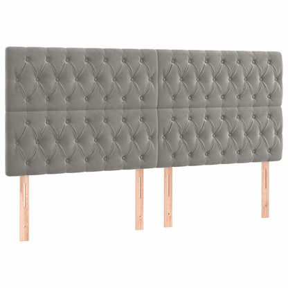 Giroletto senza Materasso Grigio Chiaro 200x200 cm Velluto