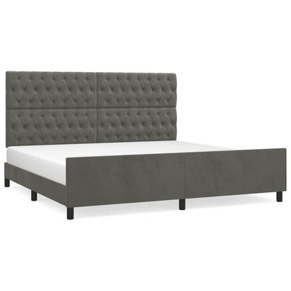 Giroletto senza Materasso Grigio Scuro 200x200 cm Velluto | homemem39