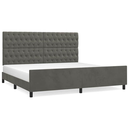 Giroletto senza Materasso Grigio Scuro 200x200 cm Velluto