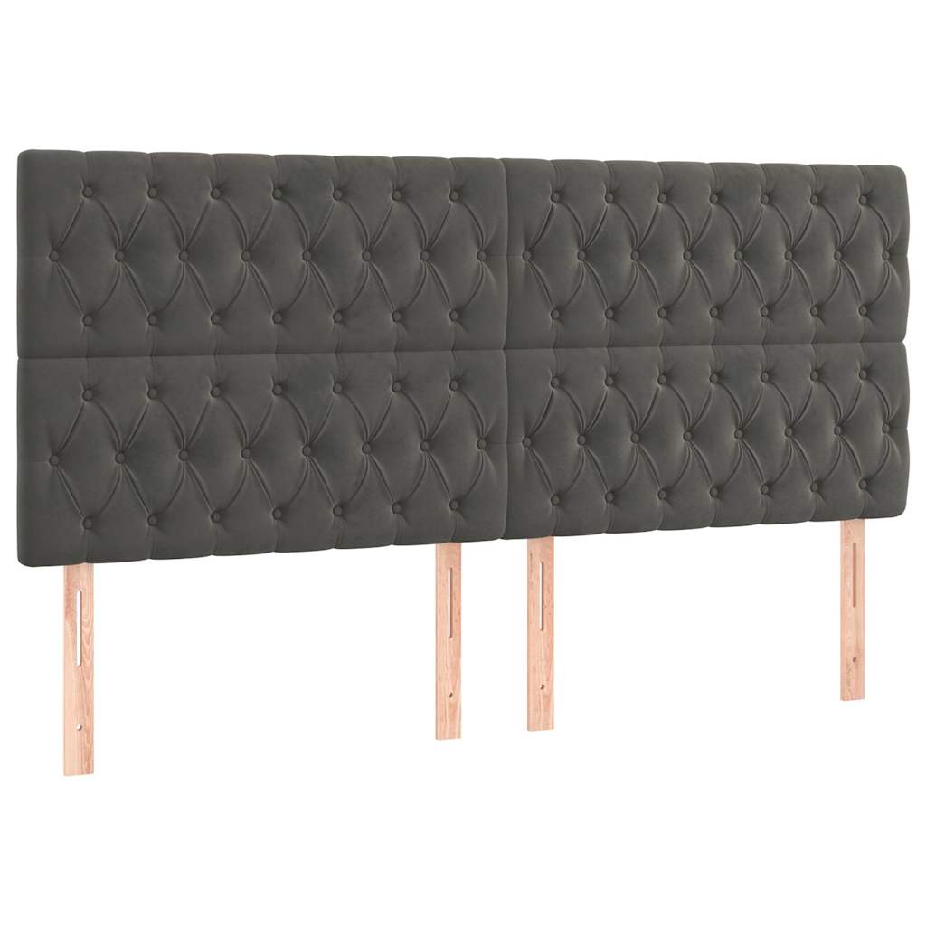 Giroletto senza Materasso Grigio Scuro 200x200 cm Velluto