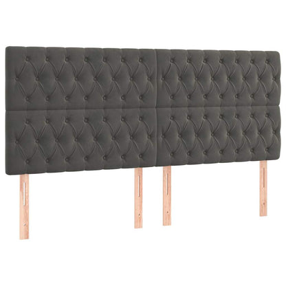 Giroletto senza Materasso Grigio Scuro 200x200 cm Velluto