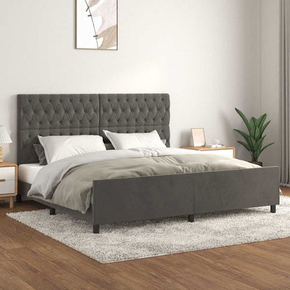 Giroletto senza Materasso Grigio Scuro 200x200 cm Velluto