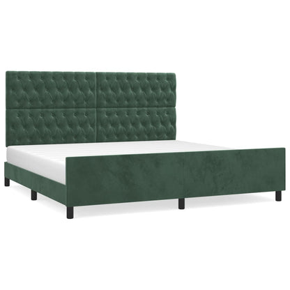 Giroletto senza Materasso Verde Scuro 200x200 cm in Velluto - homemem39