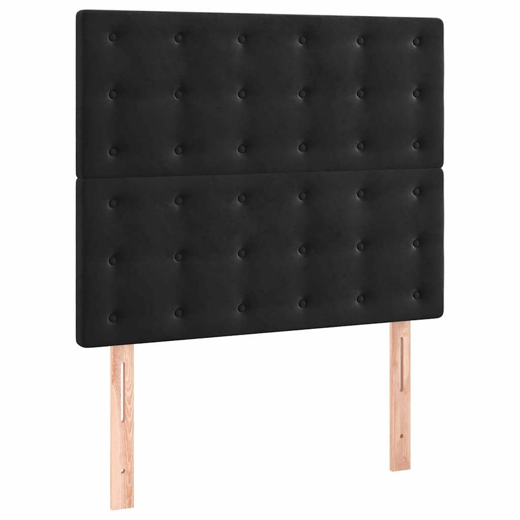Giroletto con Testiera Nero 80x200 cm in Velluto