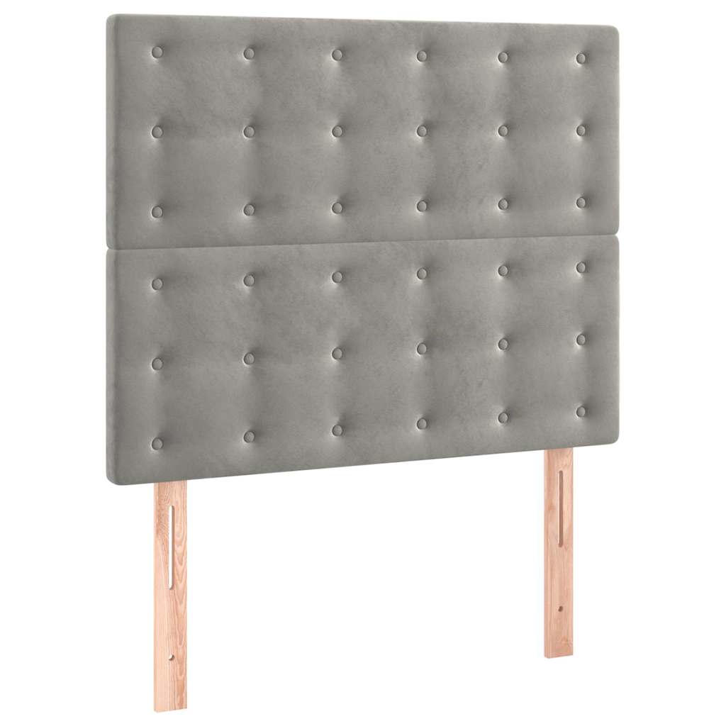 Giroletto senza Materasso Grigio Chiaro 90x190 cm Velluto