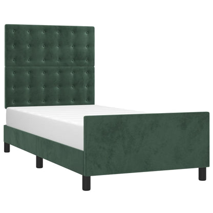 Giroletto senza Materasso Verde Scuro 90x190 cm in Velluto