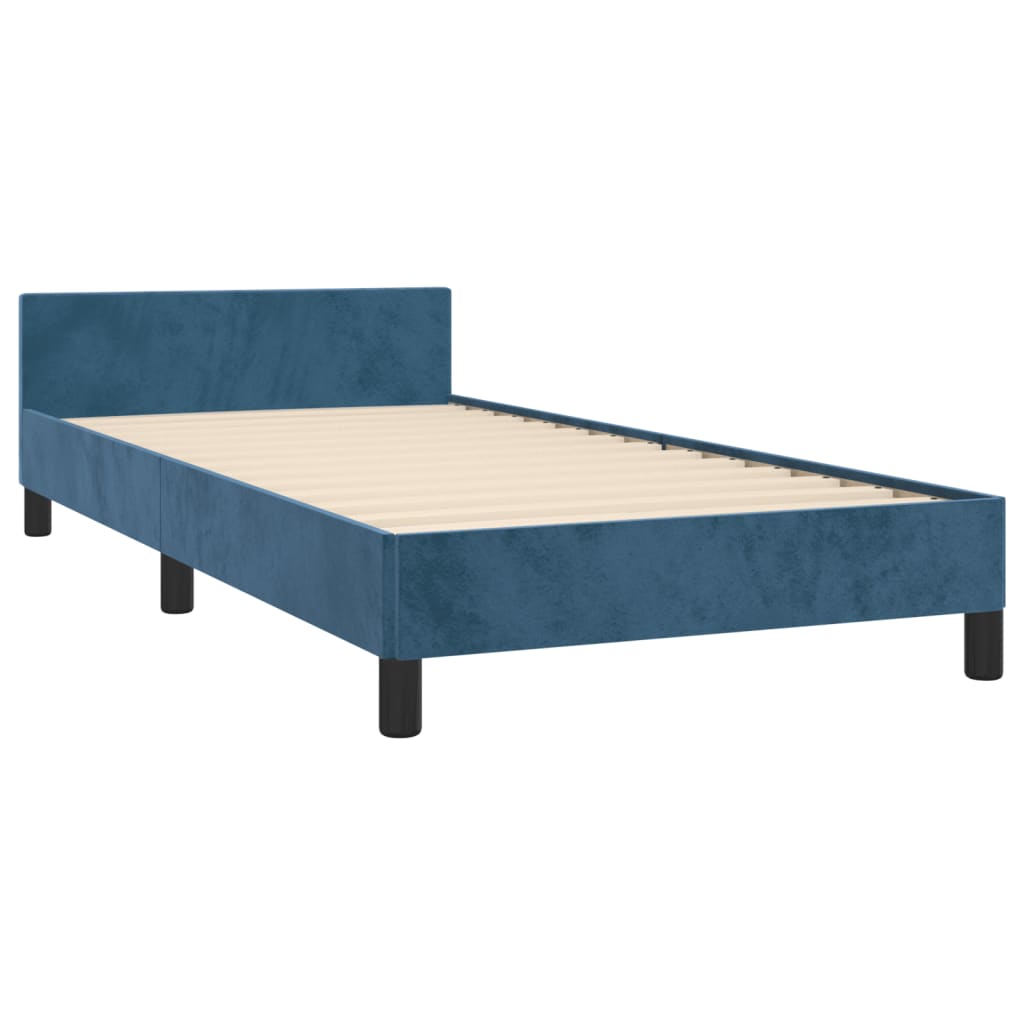 Giroletto senza Materasso Blu Scuro 90x190 cm in Velluto | homemem39