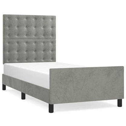 Giroletto senza Materasso Grigio Chiaro 90x200 cm Velluto