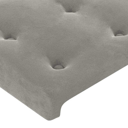 Giroletto senza Materasso Grigio Chiaro 90x200 cm Velluto