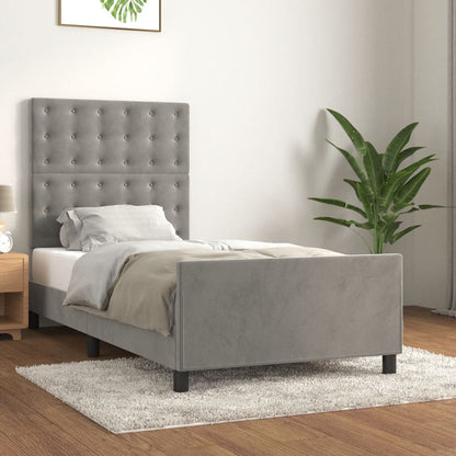 Giroletto senza Materasso Grigio Chiaro 90x200 cm Velluto - homemem39