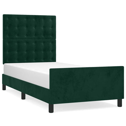 Giroletto senza Materasso Verde Scuro 100x200 cm in Velluto | homemem39