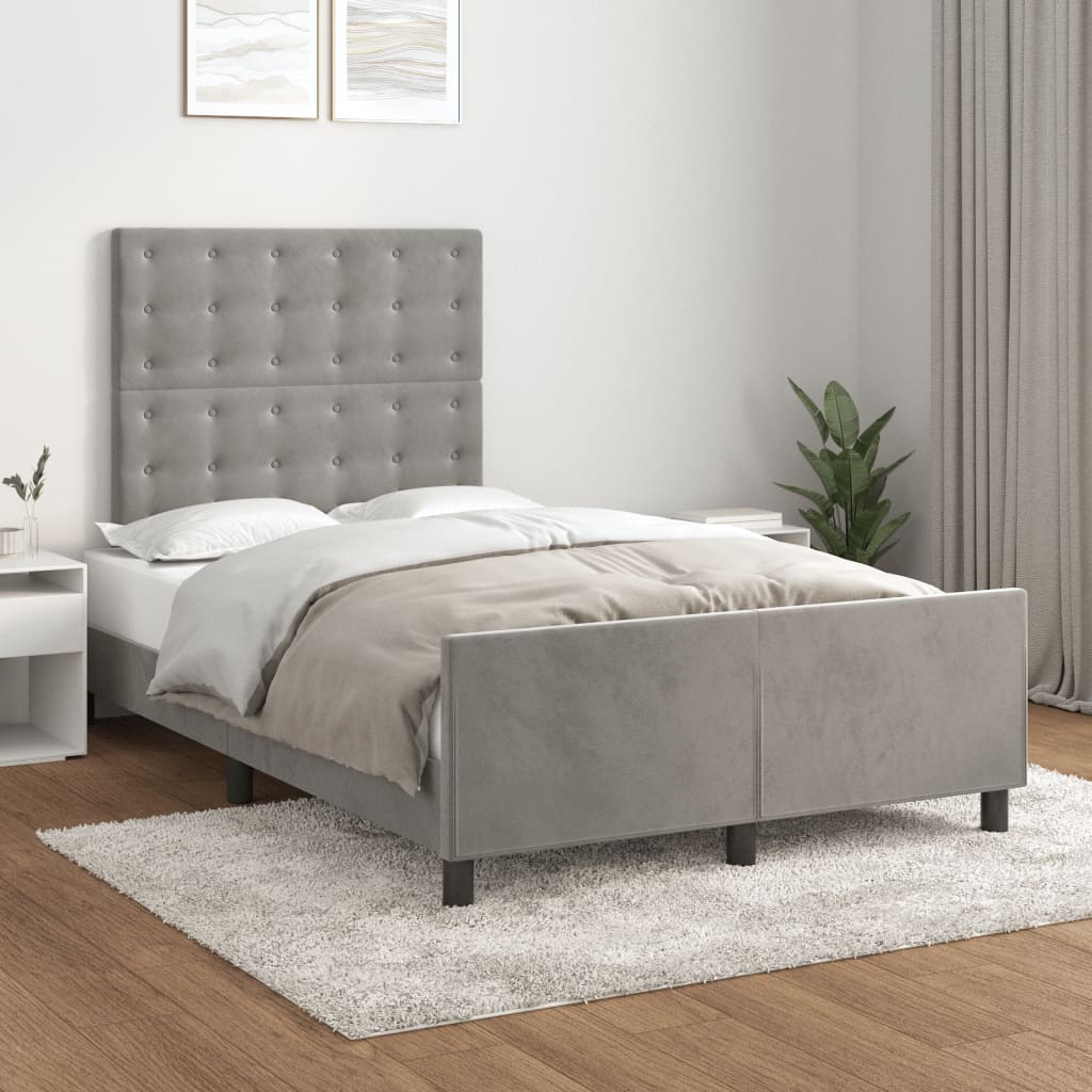Giroletto senza Materasso Grigio Chiaro 120x200 cm Velluto - homemem39