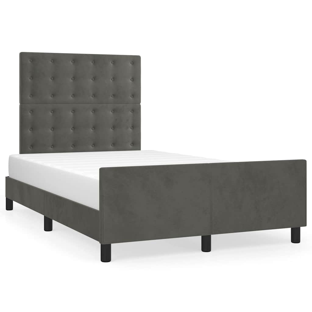 Giroletto senza Materasso Grigio Scuro 120x200 cm Velluto