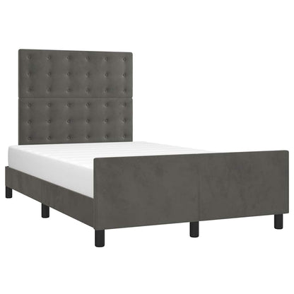 Giroletto senza Materasso Grigio Scuro 120x200 cm Velluto