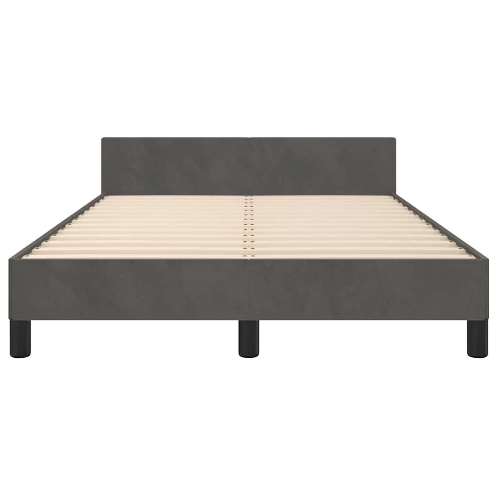 Giroletto senza Materasso Grigio Scuro 120x200 cm Velluto