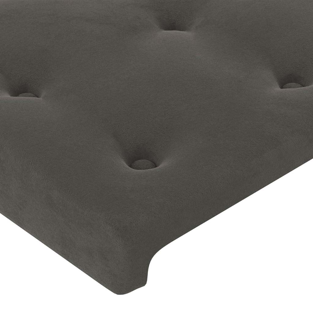 Giroletto senza Materasso Grigio Scuro 120x200 cm Velluto