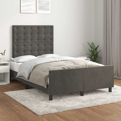 Giroletto senza Materasso Grigio Scuro 120x200 cm Velluto