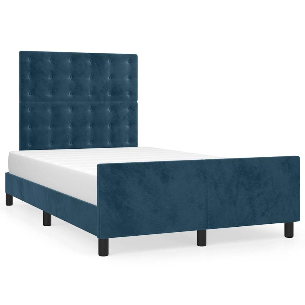 Giroletto senza Materasso Blu Scuro 120x200 cm in Velluto | homemem39