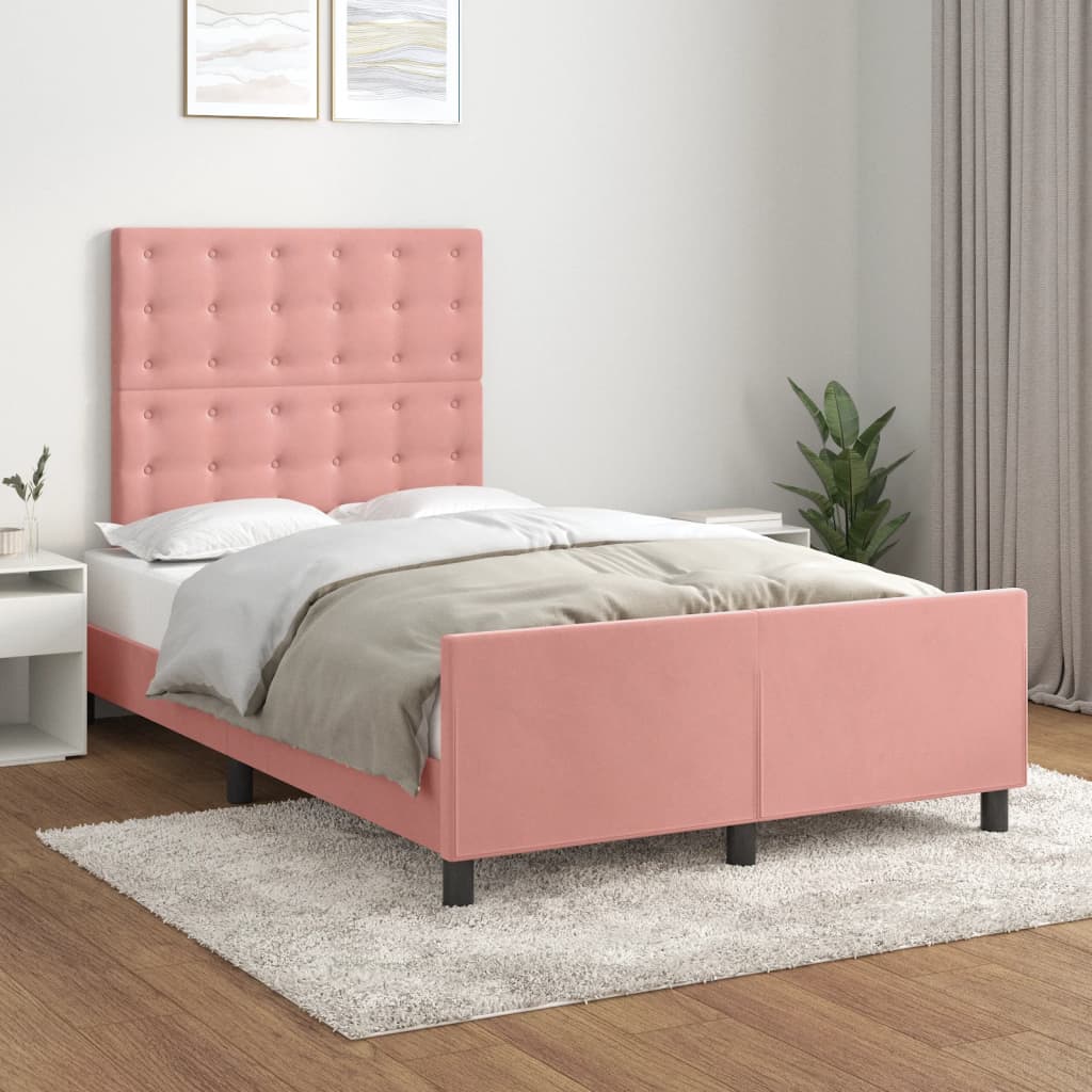Giroletto con Testiera Rosa 120x200 cm in Velluto | homemem39