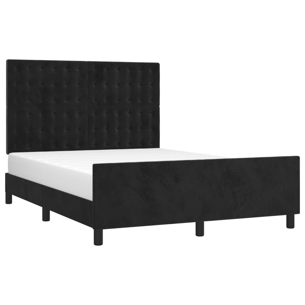 Giroletto senza Materasso Nero 140x190 cm in Velluto | homemem39