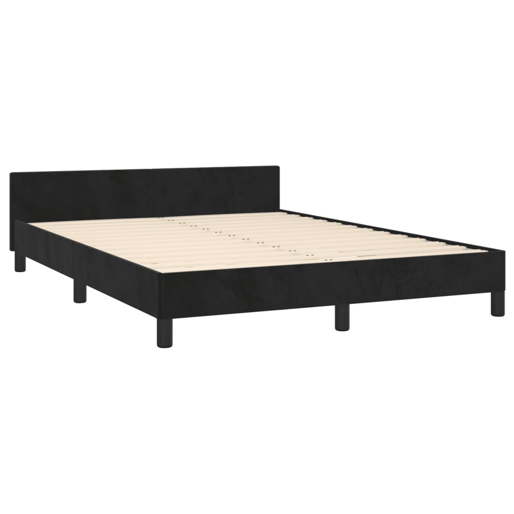 Giroletto senza Materasso Nero 140x190 cm in Velluto | homemem39