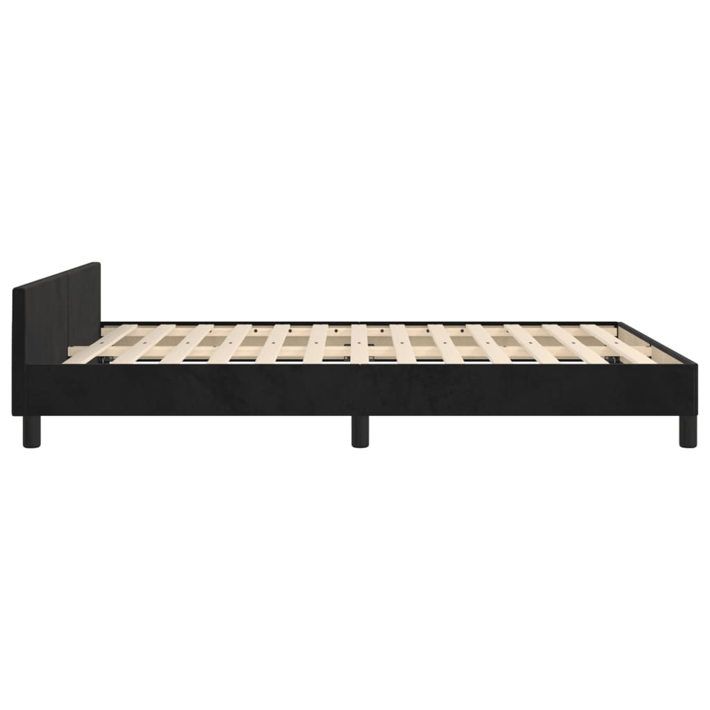 Giroletto senza Materasso Nero 140x190 cm in Velluto | homemem39