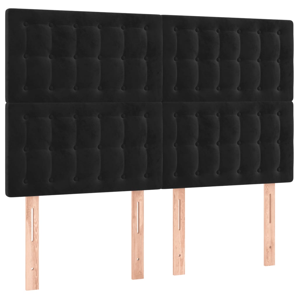 Giroletto senza Materasso Nero 140x190 cm in Velluto | homemem39