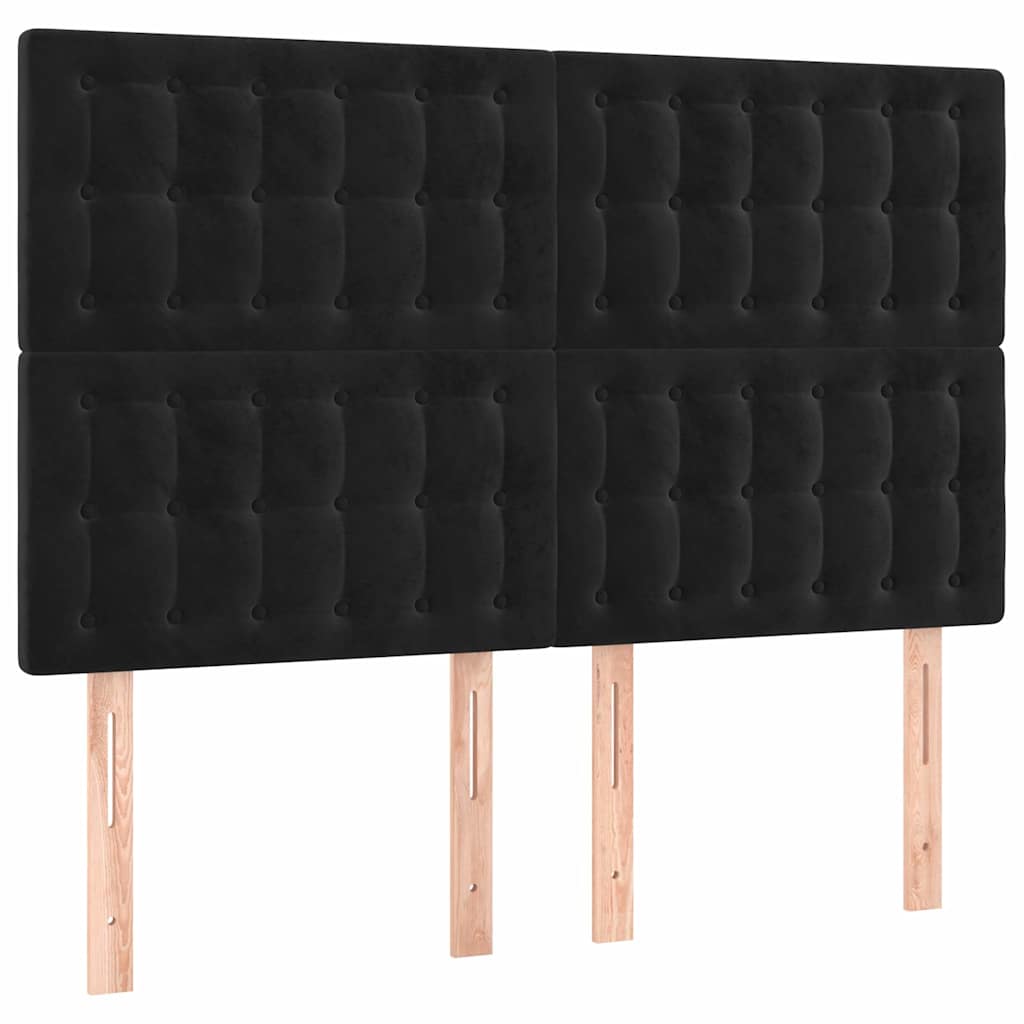 Giroletto senza Materasso Nero 140x190 cm in Velluto