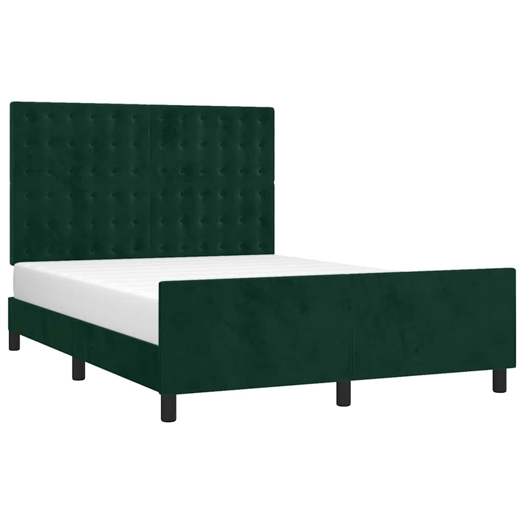 Giroletto senza Materasso Verde Scuro 140x190 cm in Velluto | homemem39