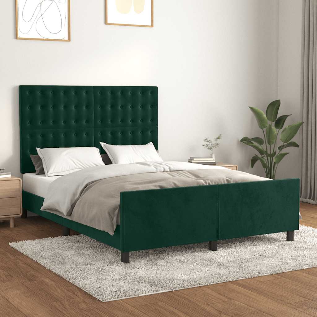 Giroletto senza Materasso Verde Scuro 140x190 cm in Velluto | homemem39